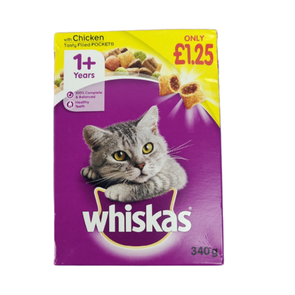 WHISKAS TASTY FILLED POCKETS WITH CHICKEN-340 GRAMS
